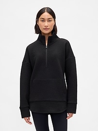 Image number 1 showing, GapFit Quilted Jacquard Half-Zip Pullover