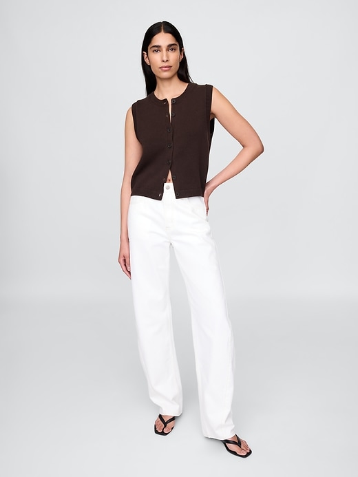 トップス notconventional square neck gilet Cropped Cardigan Sweater Vest | Gap