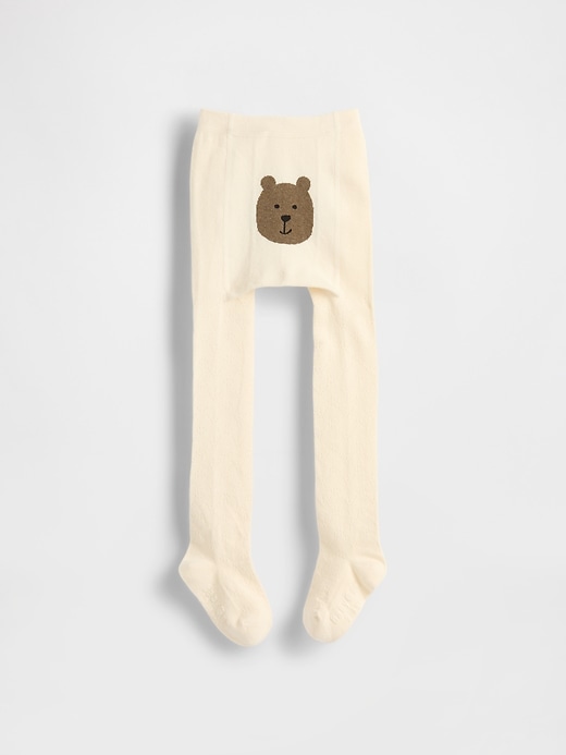 Image number 1 showing, Baby & Toddler Pointelle Bear Tights