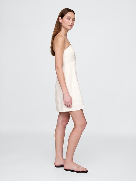 Image number 3 showing, Linen-Blend Mini Dress