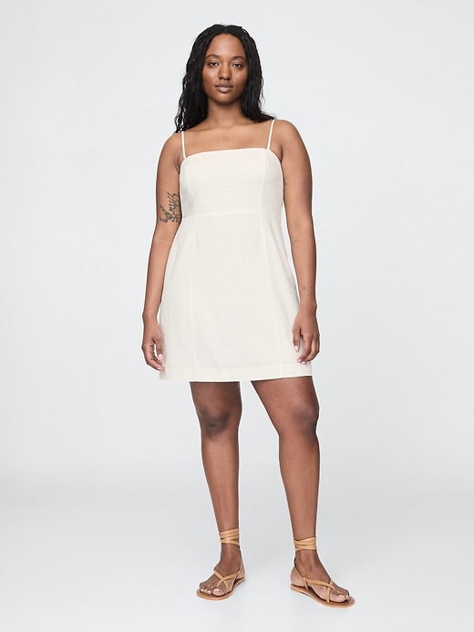 Image number 4 showing, Linen-Blend Mini Dress