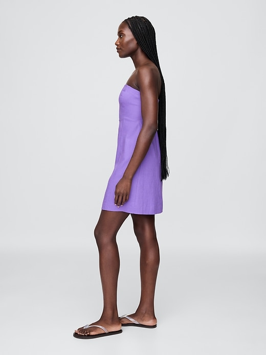 Image number 3 showing, Linen-Blend Mini Dress