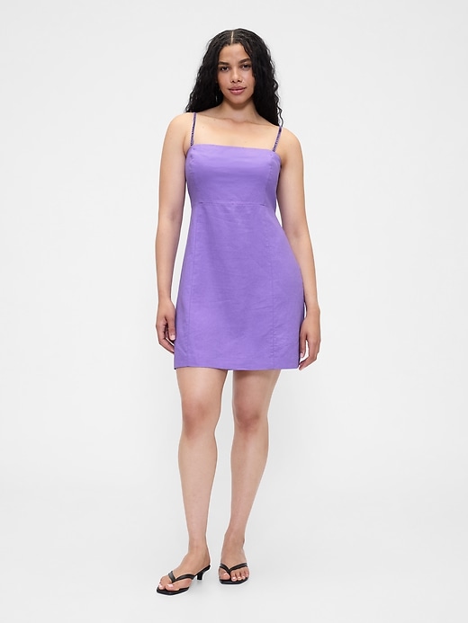 Image number 4 showing, Linen-Blend Mini Dress
