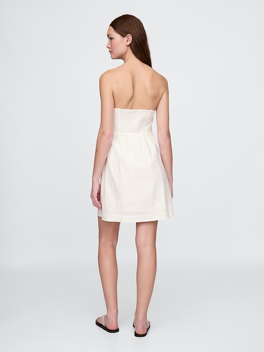 Image number 2 showing, Linen-Blend Mini Dress