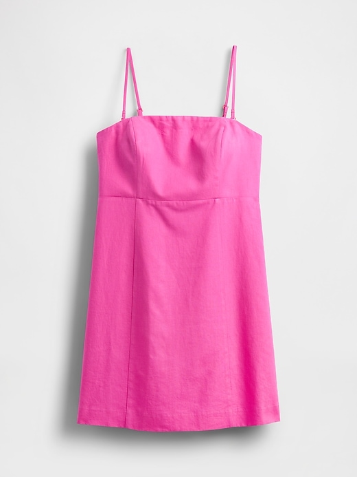 L'image numéro 6 présente Robe courte en mélange de lin