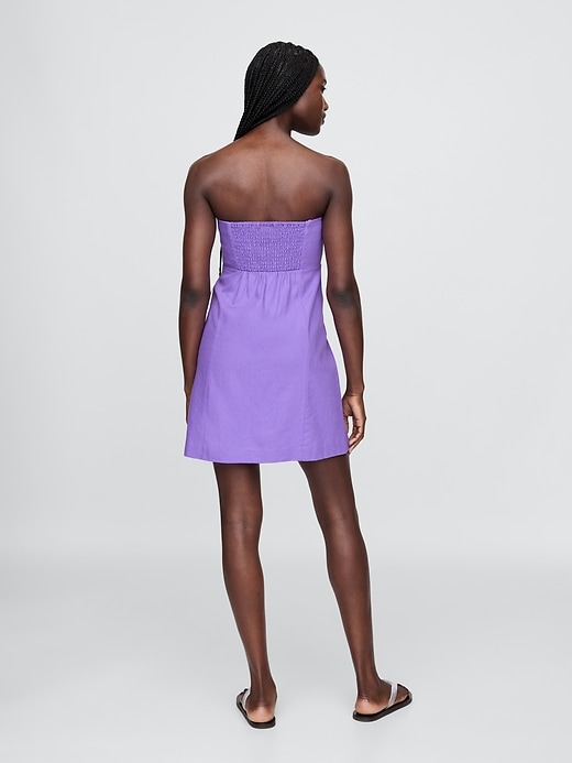 Image number 2 showing, Linen-Blend Mini Dress