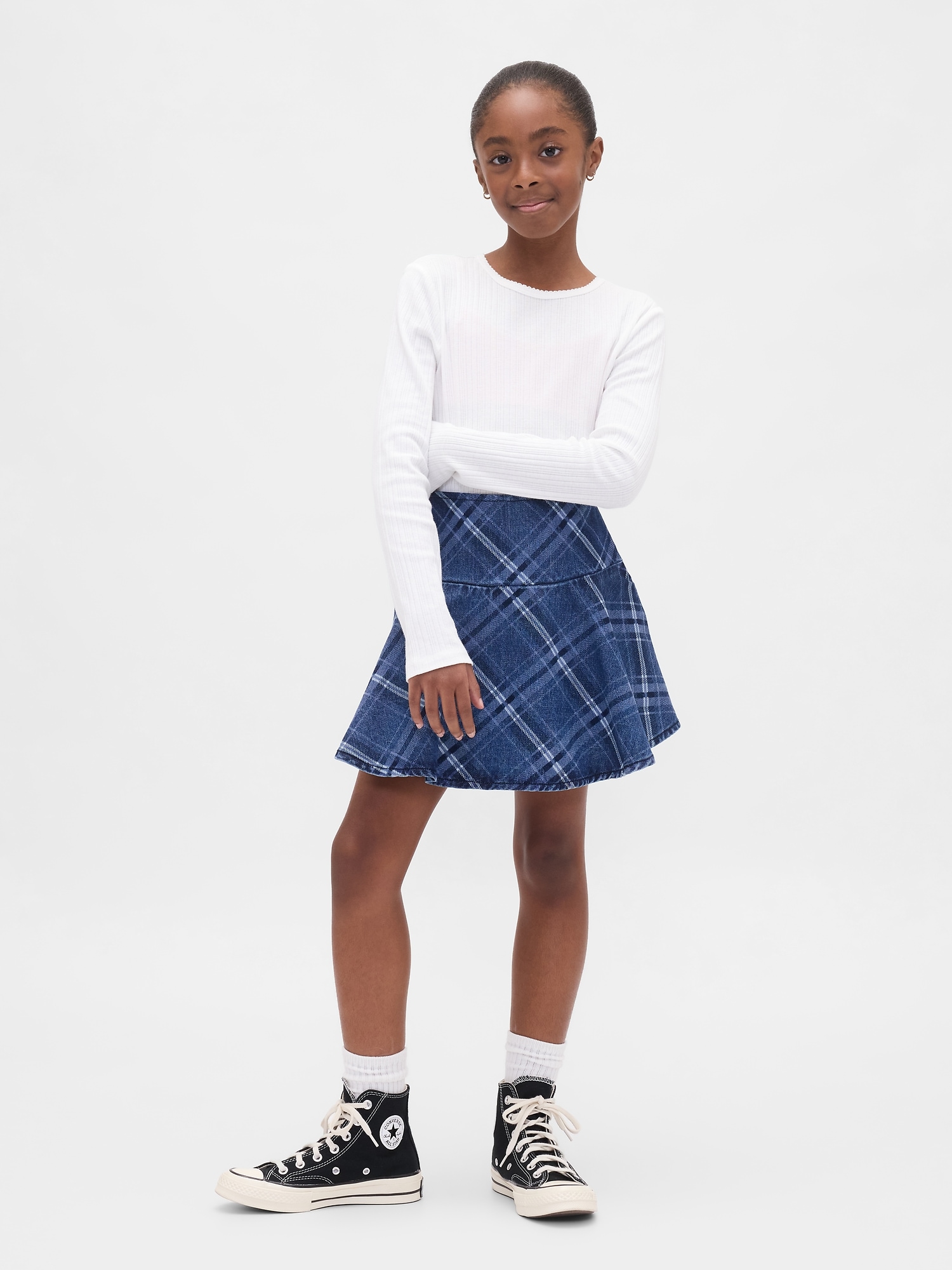 Kids Denim Flounce Skort