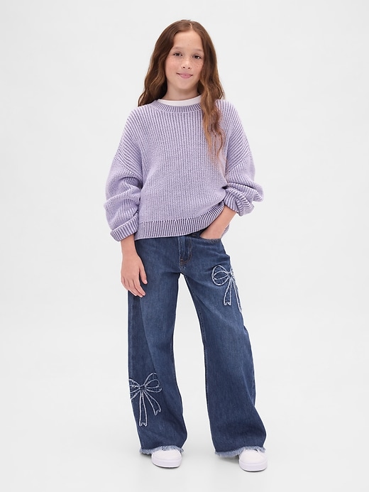 Image number 1 showing, Kids Low Rise Stride Wide-Leg Jeans