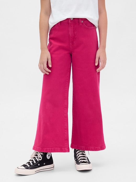Image number 3 showing, Kids High Rise Stride Wide-Leg Ankle Jeans