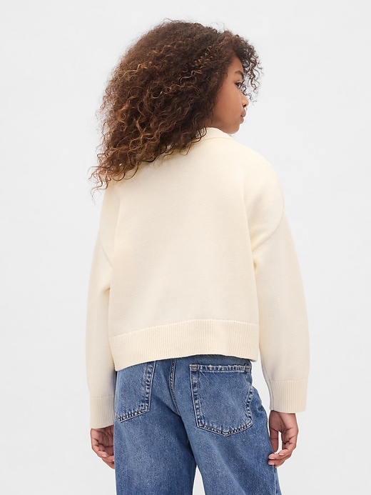 Image number 3 showing, Kids Boxy V-Neck Sweater