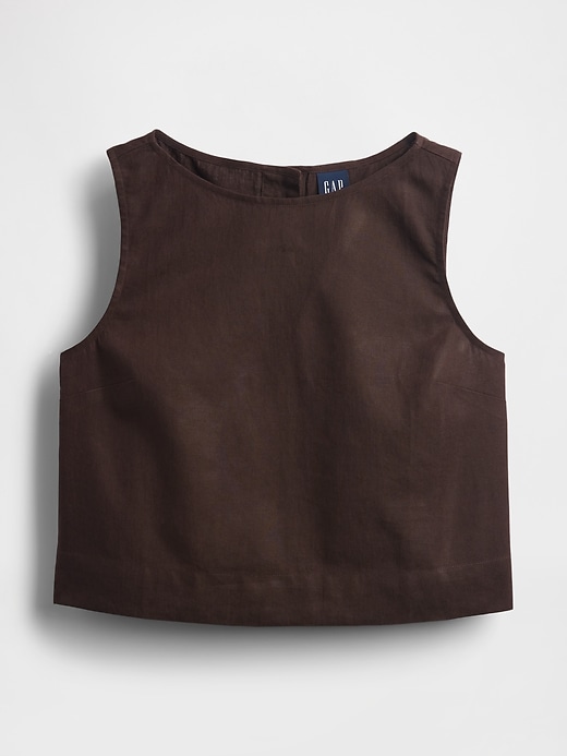 Image number 4 showing, Linen-Blend Crop Shell Tank Top