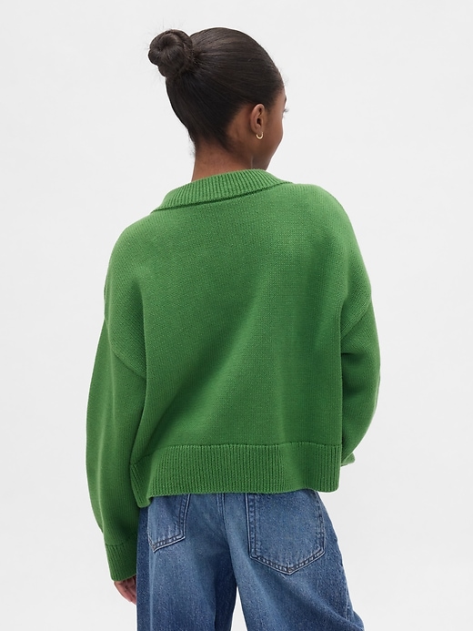 Image number 3 showing, Kids Boxy V-Neck Sweater