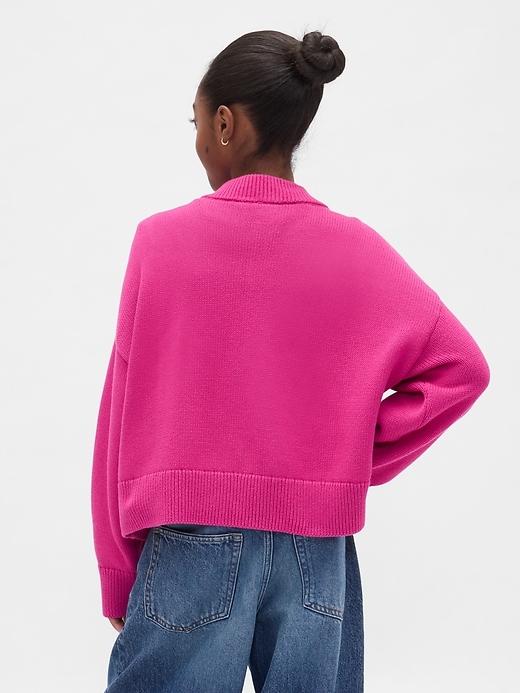 Image number 3 showing, Kids Boxy V-Neck Sweater