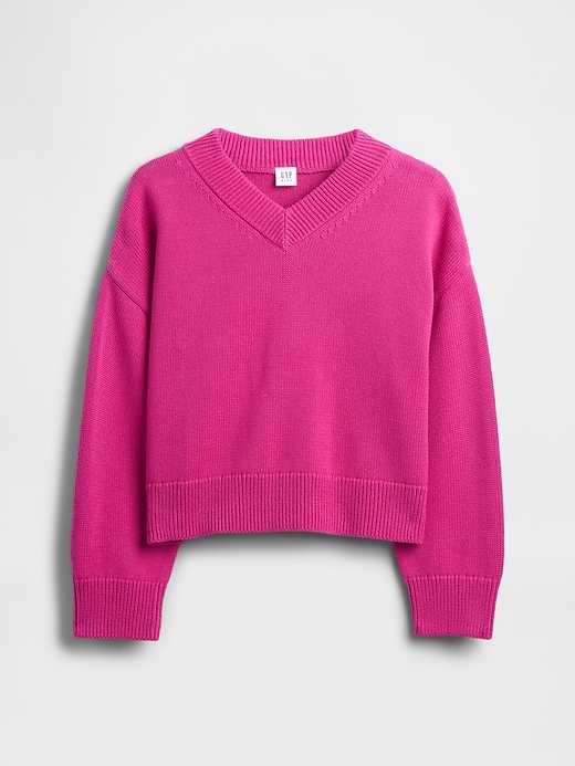 Image number 2 showing, Kids Boxy V-Neck Sweater