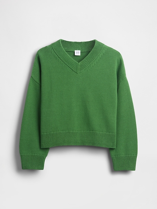 Image number 2 showing, Kids Boxy V-Neck Sweater