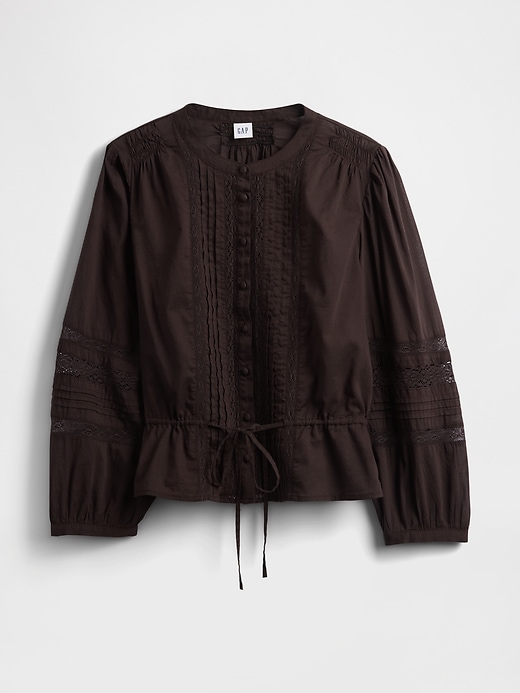 Image number 5 showing, Lace-Trim Voile Top