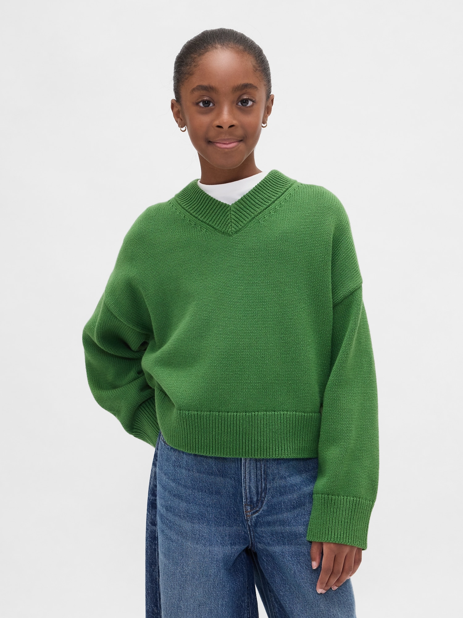 Kids Boxy V-Neck Sweater