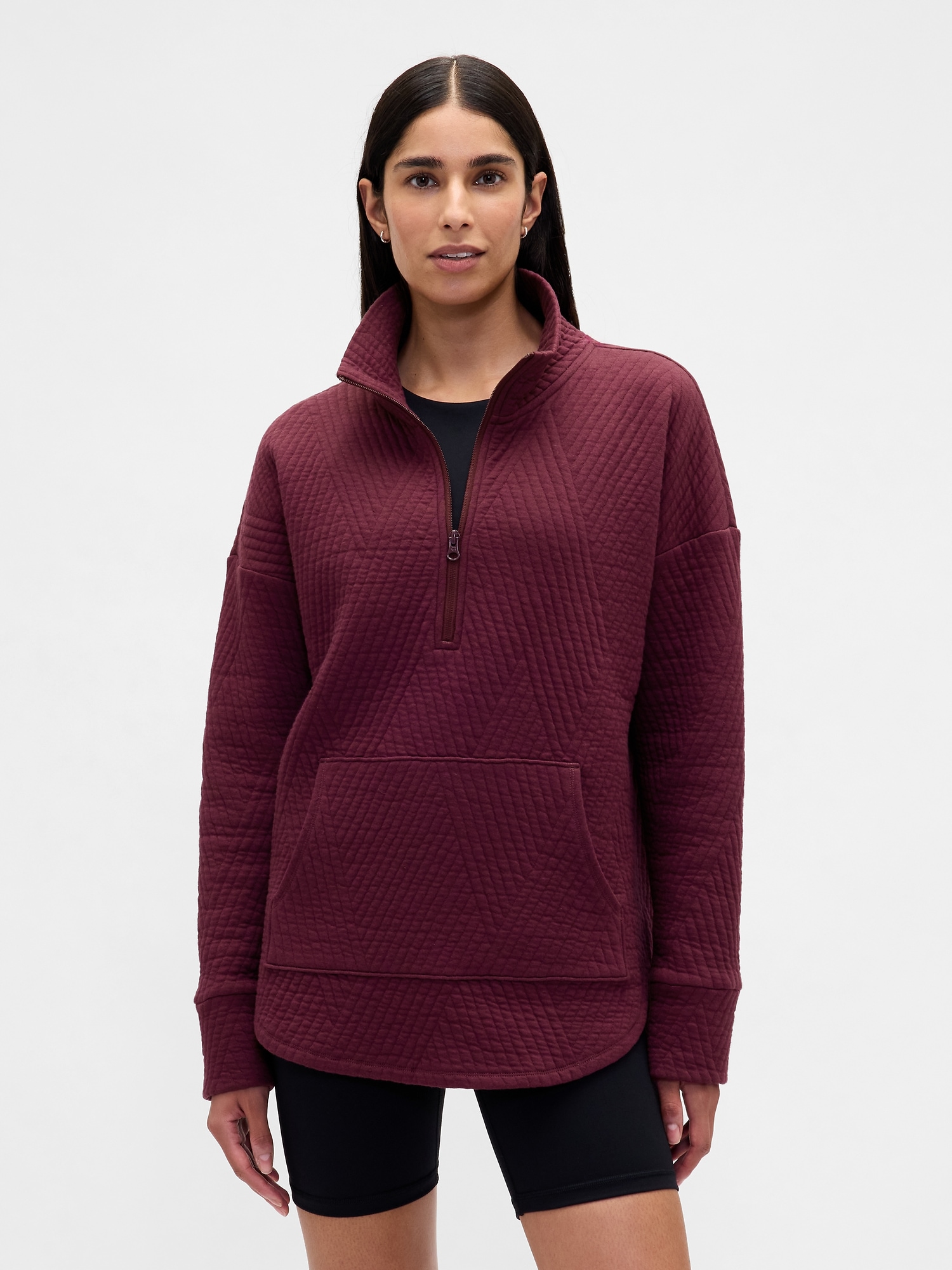 GapFit Quilted Jacquard Half-Zip Pullover