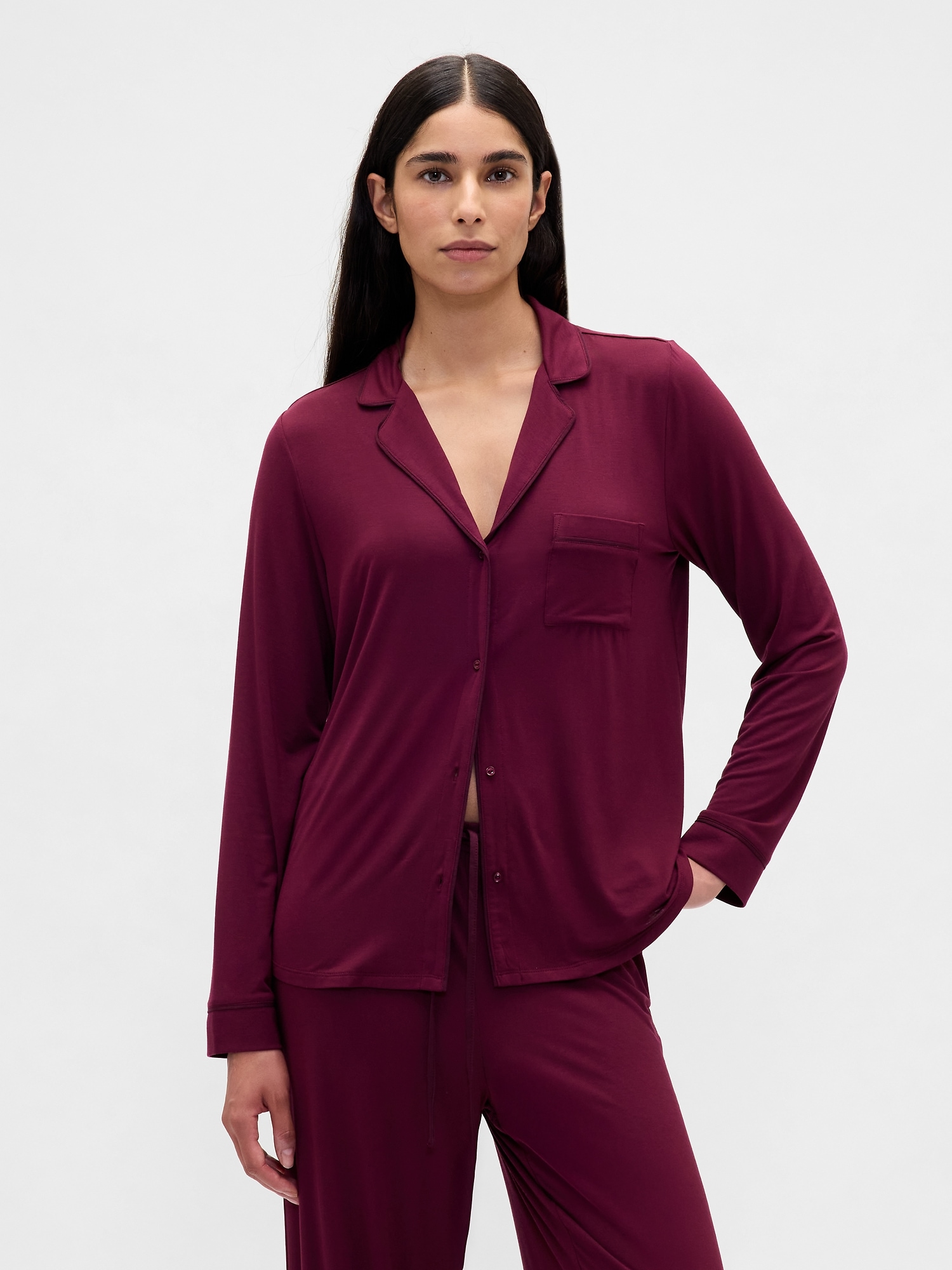 Softest Modal PJ Shirt - Tuscan Red
