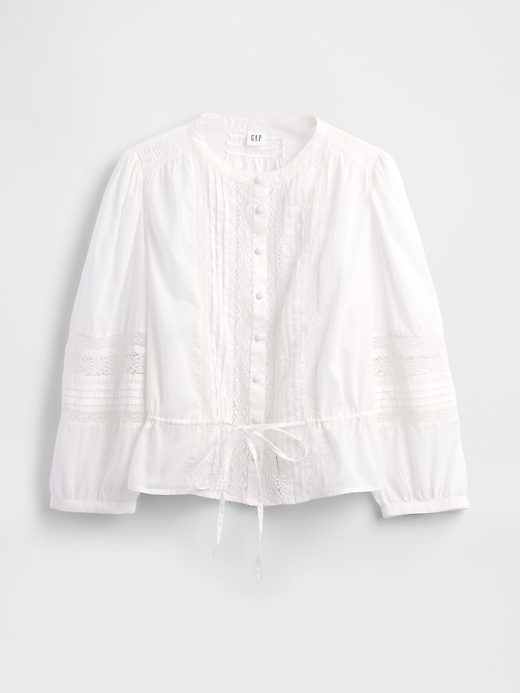 Image number 4 showing, Lace-Trim Voile Top