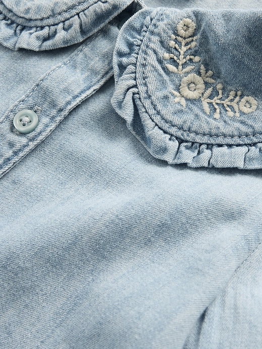 Image number 3 showing, Baby & Toddler Denim Ruffle Collar Shirt