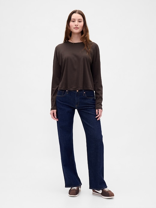 Image number 2 showing, Supima® Cotton Oversized Crop T-Shirt