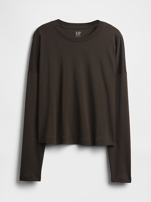 Image number 4 showing, Supima® Cotton Oversized Crop T-Shirt