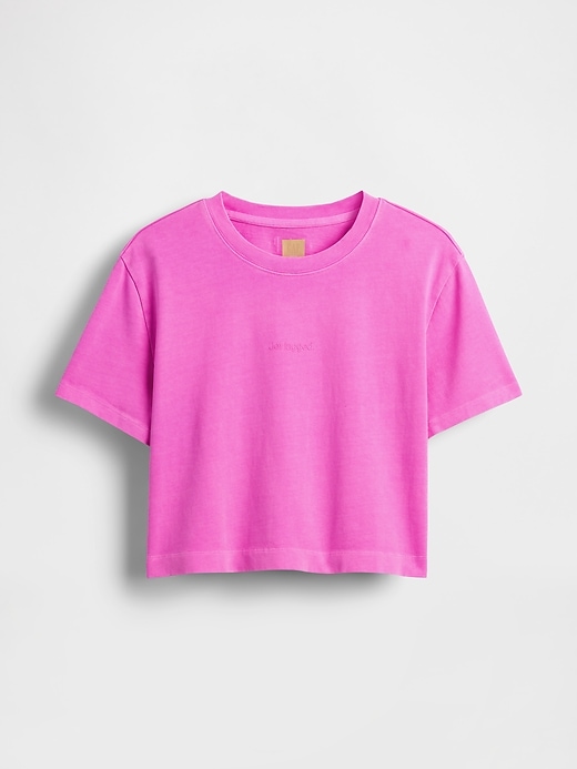 Image number 6 showing, Gap × BÉIS Organic Cotton VintageSoft Crop Graphic T-Shirt