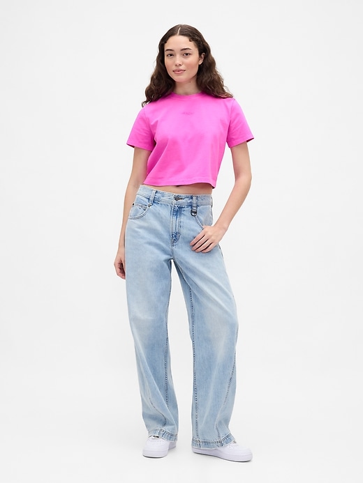 Image number 2 showing, Gap × BÉIS Organic Cotton VintageSoft Crop Graphic T-Shirt