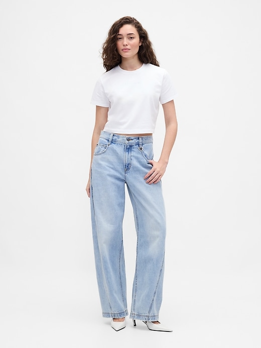 Image number 2 showing, Gap × BÉIS Organic Cotton VintageSoft Crop Graphic T-Shirt