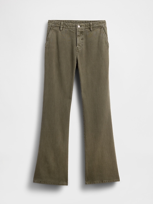 Image number 7 showing, Low Rise Relaxed Flare Khakis