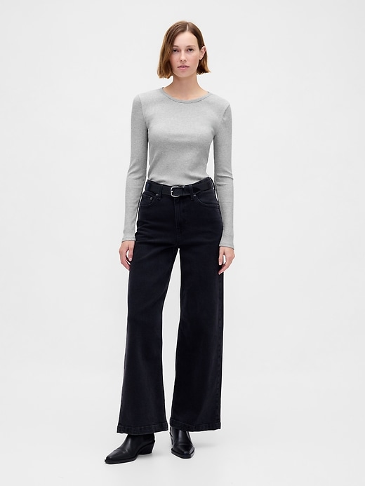 Image number 2 showing, Modern Compact Rib Crop T-Shirt