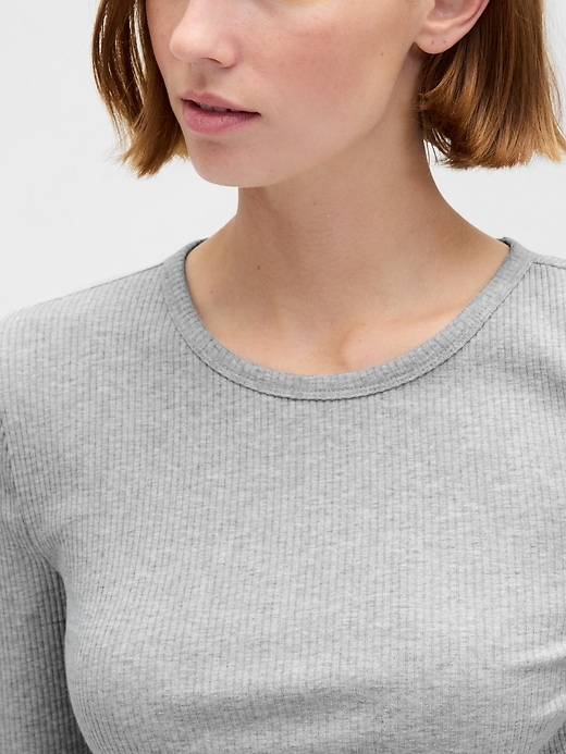Image number 4 showing, Modern Compact Rib Crop T-Shirt