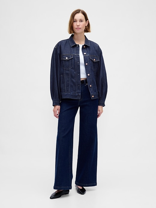Image number 2 showing, UltraSoft Oversized Balloon-Sleeve Icon Denim Jacket