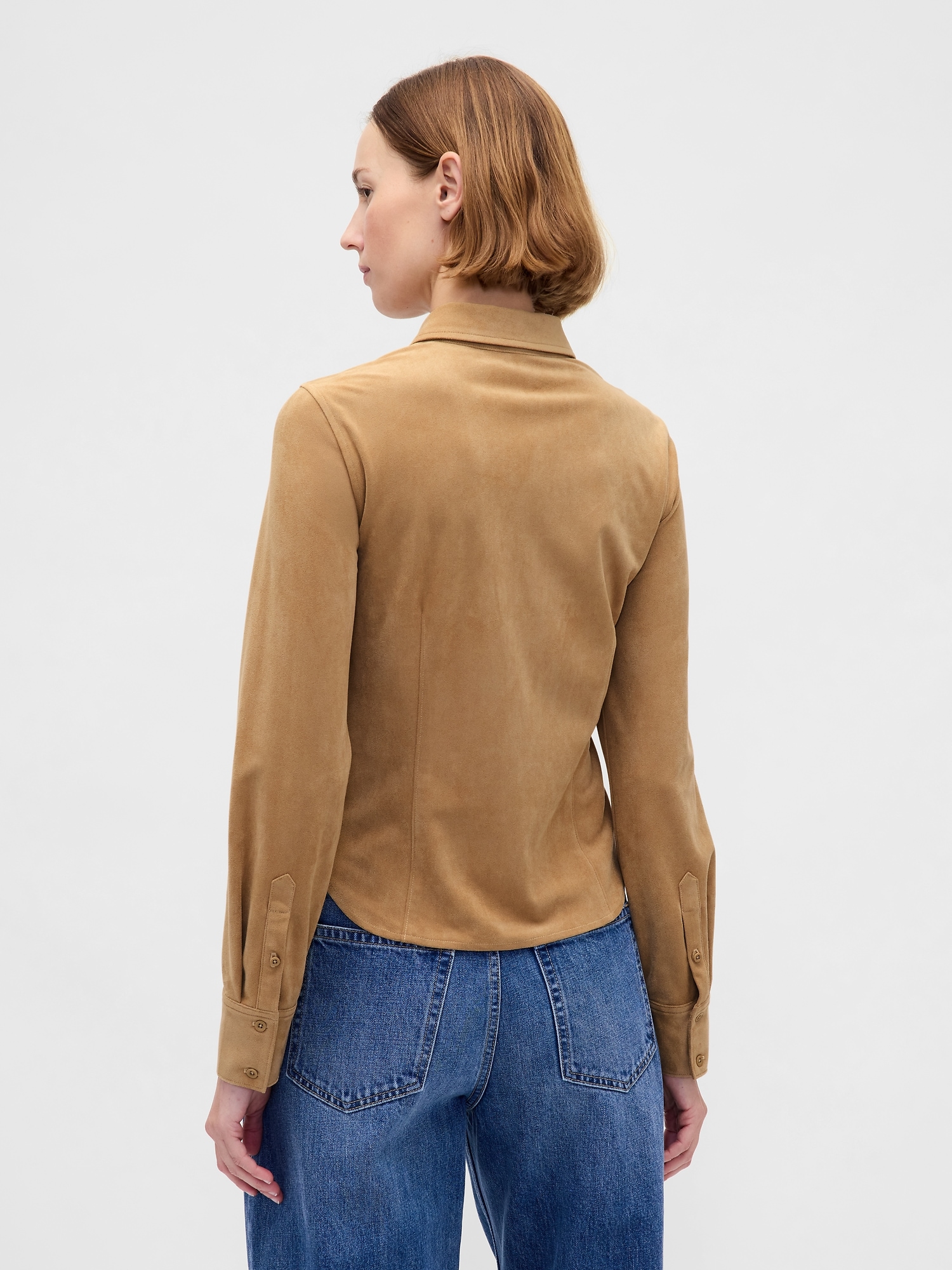 Vegan Suede Fitted Shirt