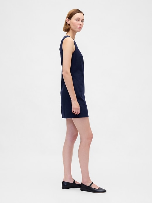 Image number 3 showing, Linen-Blend Mini Shift Dress