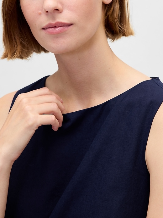 Image number 4 showing, Linen-Blend Mini Shift Dress