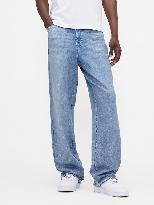 Image number 4 showing, Gap × BÉIS Knit Denim Baggy Jeans