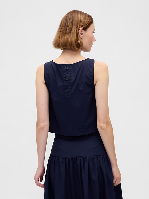 Image number 3 showing, Poplin Boatneck Shell Tank Top