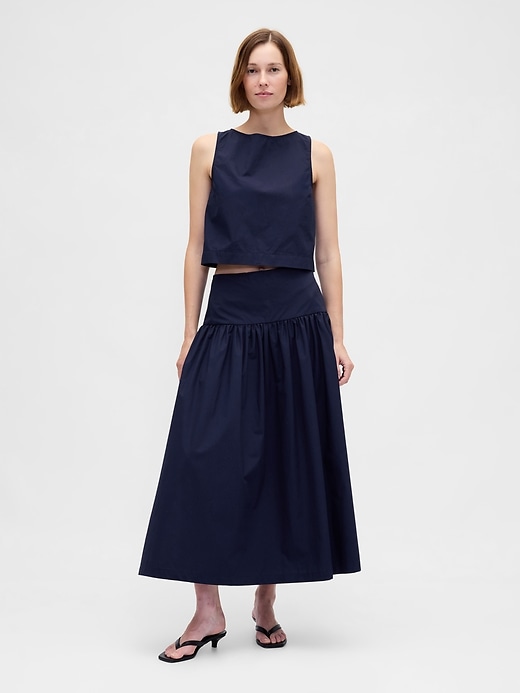 Image number 4 showing, Poplin Boatneck Shell Tank Top