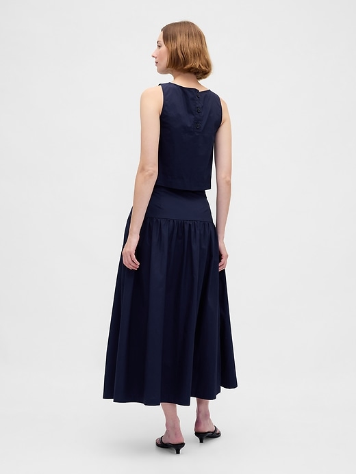 Image number 2 showing, Poplin Drop-Waist Maxi Skirt