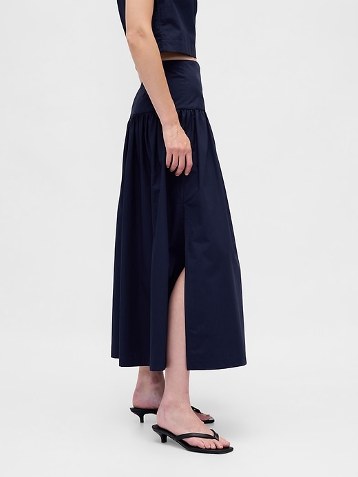 Image number 3 showing, Poplin Drop-Waist Maxi Skirt