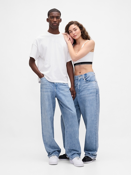 Image number 2 showing, Gap × BÉIS Knit Denim Baggy Jeans