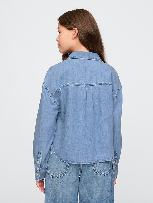 Image number 3 showing, Kids Oversized Denim Shirt