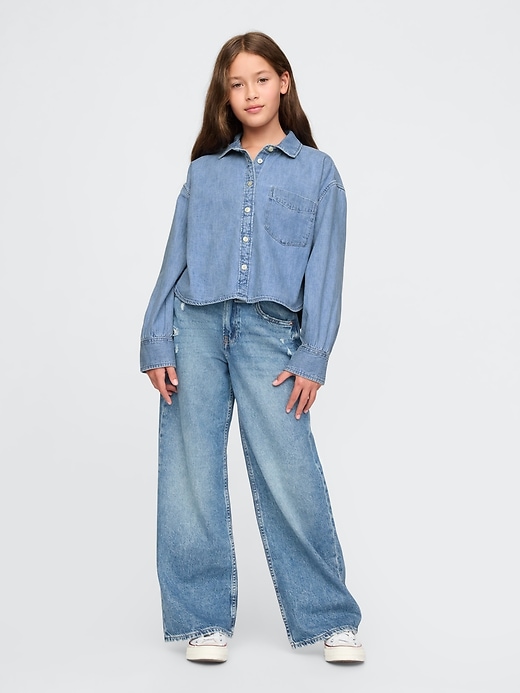 Image number 4 showing, Kids Oversized Denim Shirt