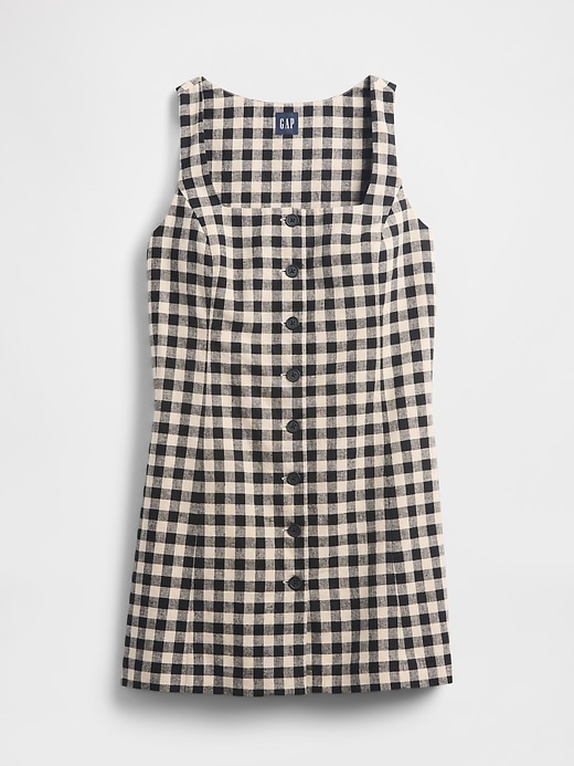 Image number 5 showing, Linen-Blend Button-Front Mini Dress