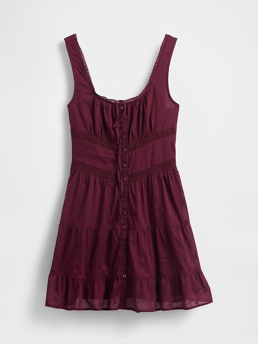 Image number 7 showing, Lace-Trim Tiered Mini Dress