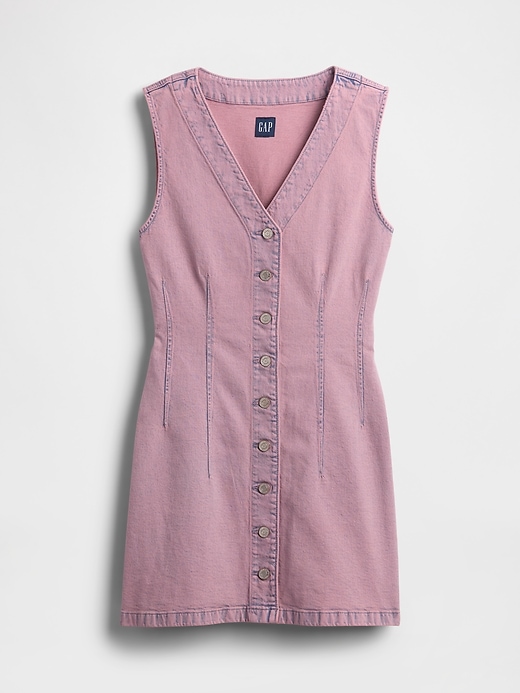 Image number 7 showing, Denim V-Neck Mini Dress