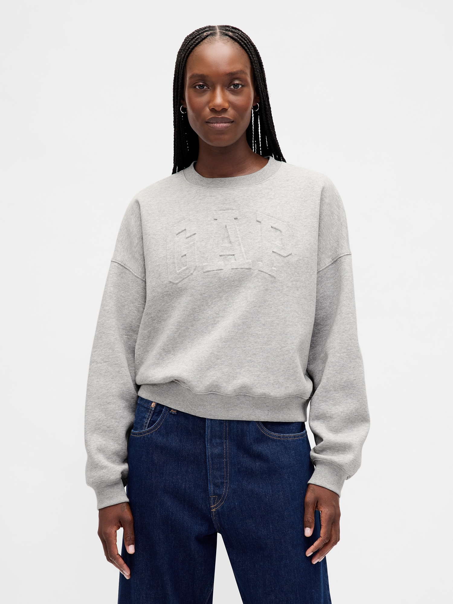 Women's Grey Crewneck Sweatshirts | Gap Canada