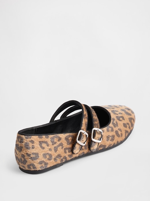 Image number 4 showing, Leopard Double-Strap Ballet Flats